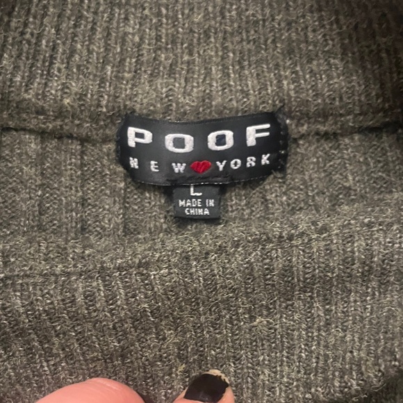 Poof! Olive Ribbed Crew Neck Sweater - Picture 2 of 7